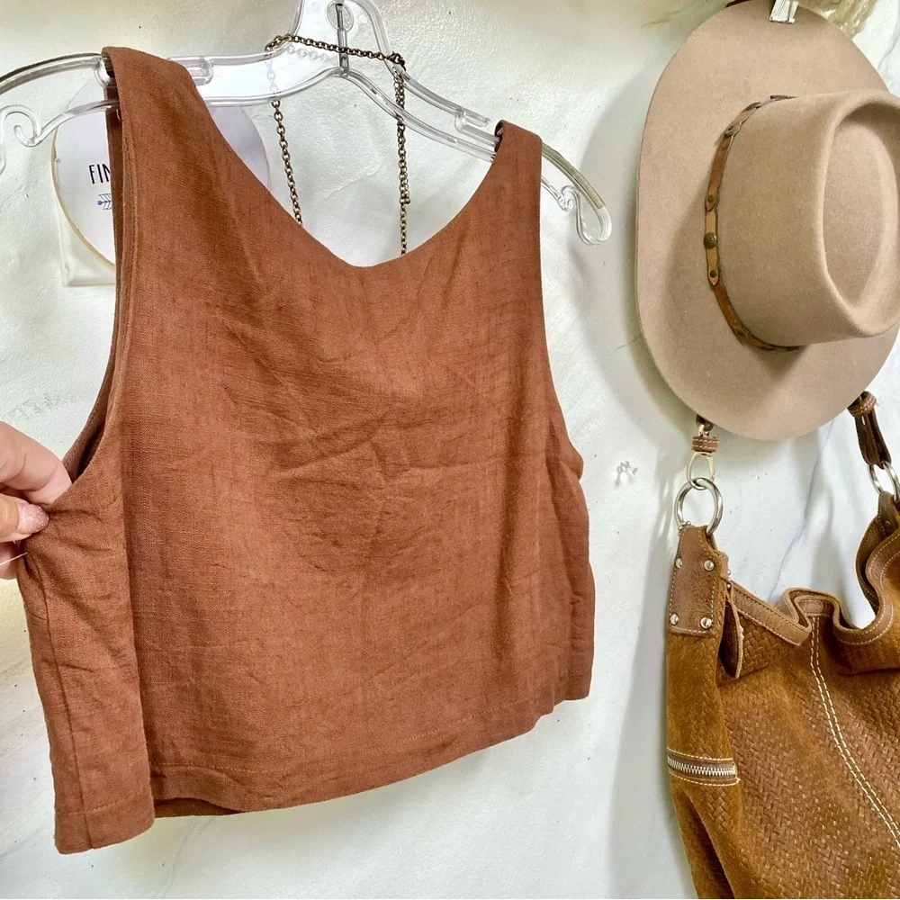 Anthropologie LOST IN LUNAR CELESTE Linen TOP - Picture 12 of 12